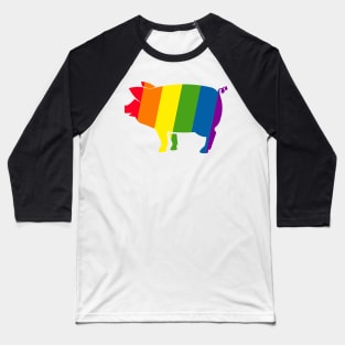 Rainbow Pig Pride Baseball T-Shirt